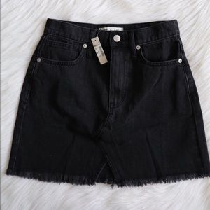 NWT Madewell High Waisted Black Denim Skirt Size 24